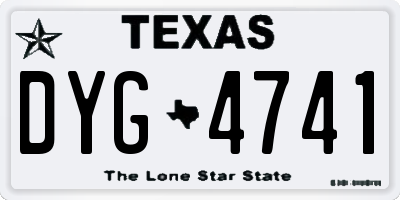 TX license plate DYG4741