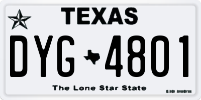 TX license plate DYG4801