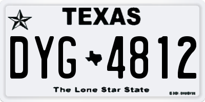 TX license plate DYG4812