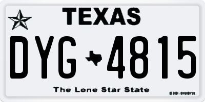 TX license plate DYG4815