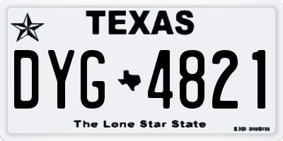 TX license plate DYG4821