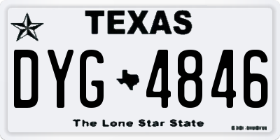 TX license plate DYG4846