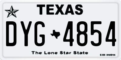 TX license plate DYG4854