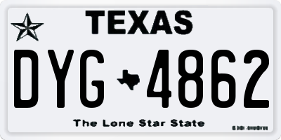 TX license plate DYG4862