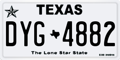 TX license plate DYG4882