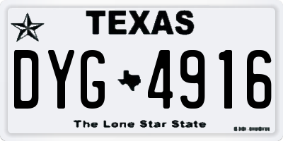 TX license plate DYG4916
