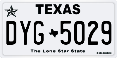 TX license plate DYG5029