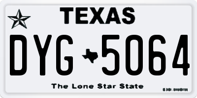 TX license plate DYG5064