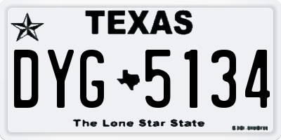 TX license plate DYG5134