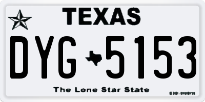 TX license plate DYG5153