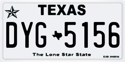 TX license plate DYG5156