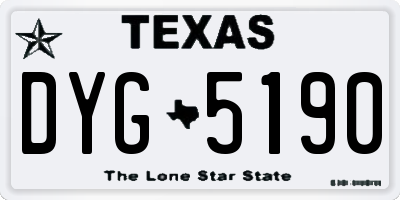 TX license plate DYG5190
