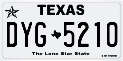 TX license plate DYG5210