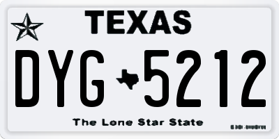 TX license plate DYG5212