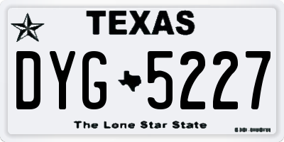 TX license plate DYG5227