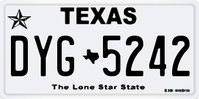 TX license plate DYG5242