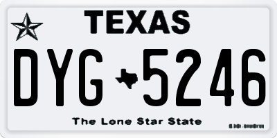 TX license plate DYG5246