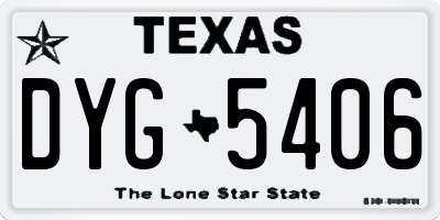 TX license plate DYG5406