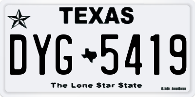 TX license plate DYG5419