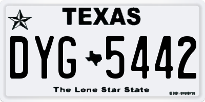 TX license plate DYG5442