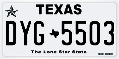 TX license plate DYG5503