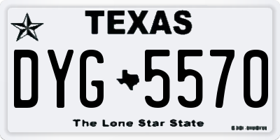 TX license plate DYG5570