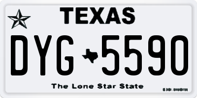 TX license plate DYG5590