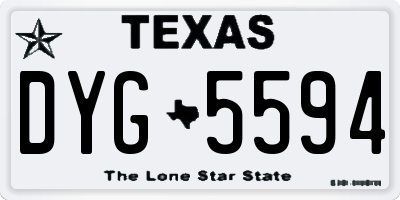 TX license plate DYG5594