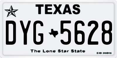 TX license plate DYG5628