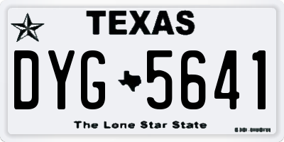 TX license plate DYG5641