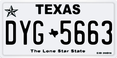 TX license plate DYG5663