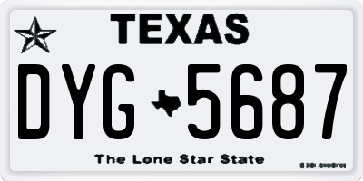 TX license plate DYG5687