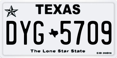 TX license plate DYG5709
