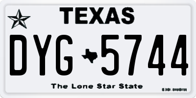 TX license plate DYG5744