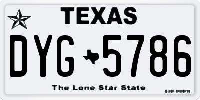 TX license plate DYG5786