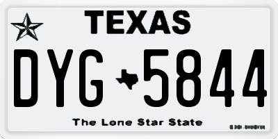 TX license plate DYG5844