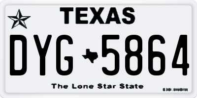 TX license plate DYG5864