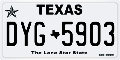 TX license plate DYG5903
