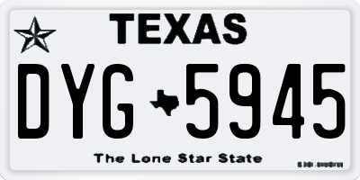 TX license plate DYG5945