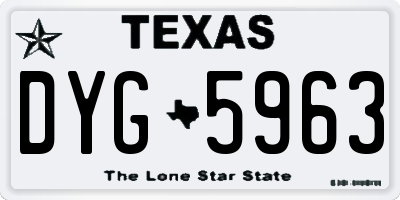 TX license plate DYG5963