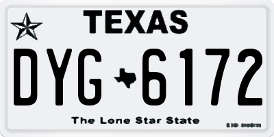 TX license plate DYG6172