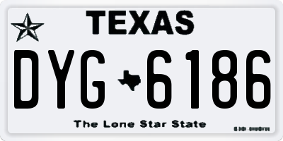 TX license plate DYG6186