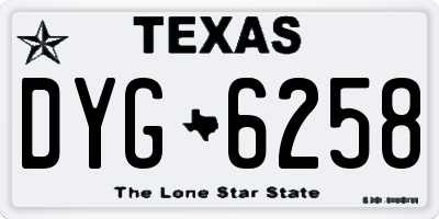 TX license plate DYG6258