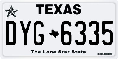 TX license plate DYG6335