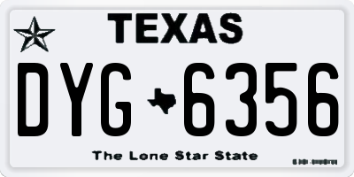 TX license plate DYG6356