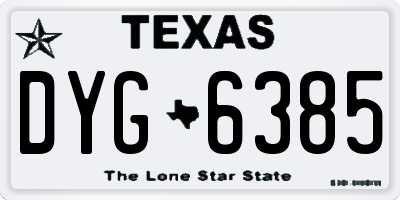 TX license plate DYG6385