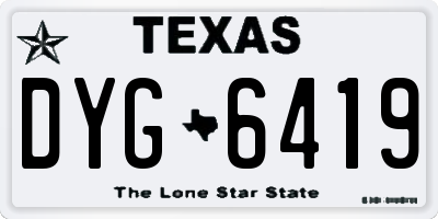 TX license plate DYG6419