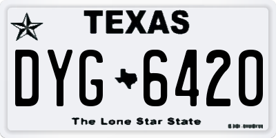 TX license plate DYG6420