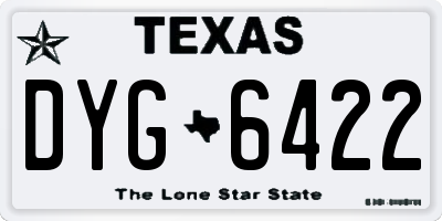 TX license plate DYG6422
