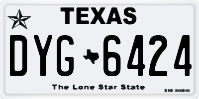 TX license plate DYG6424